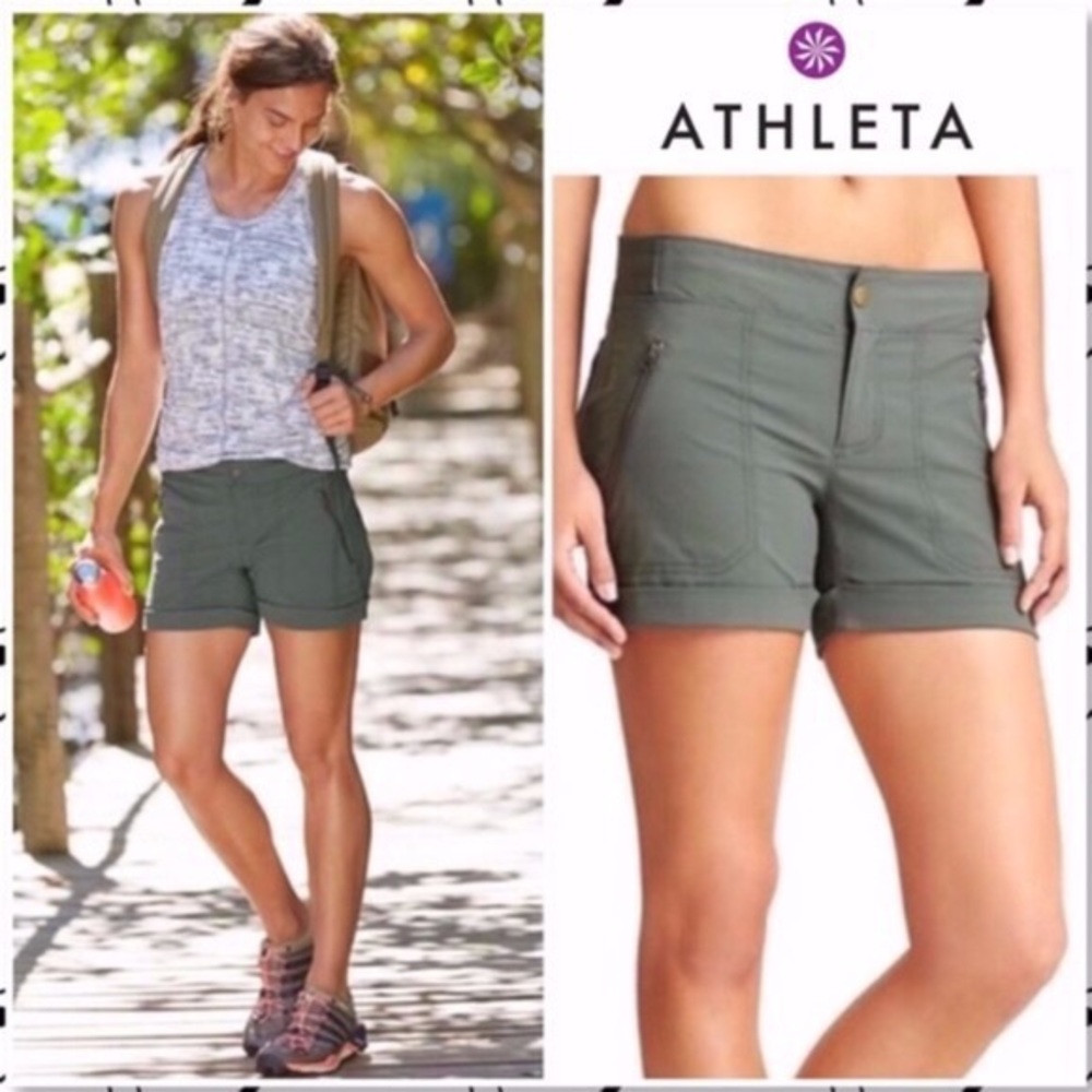 Green Athleta Trekkie shorts